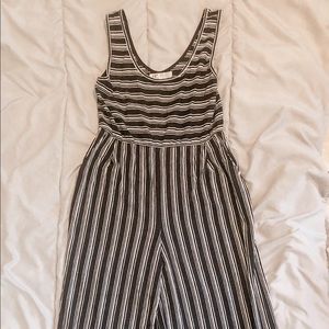 Black and white Striped jumpsuit